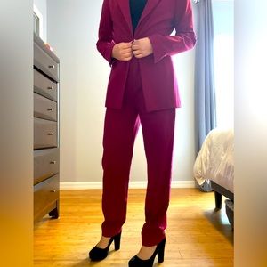 Burgundy Pantsuit Set
